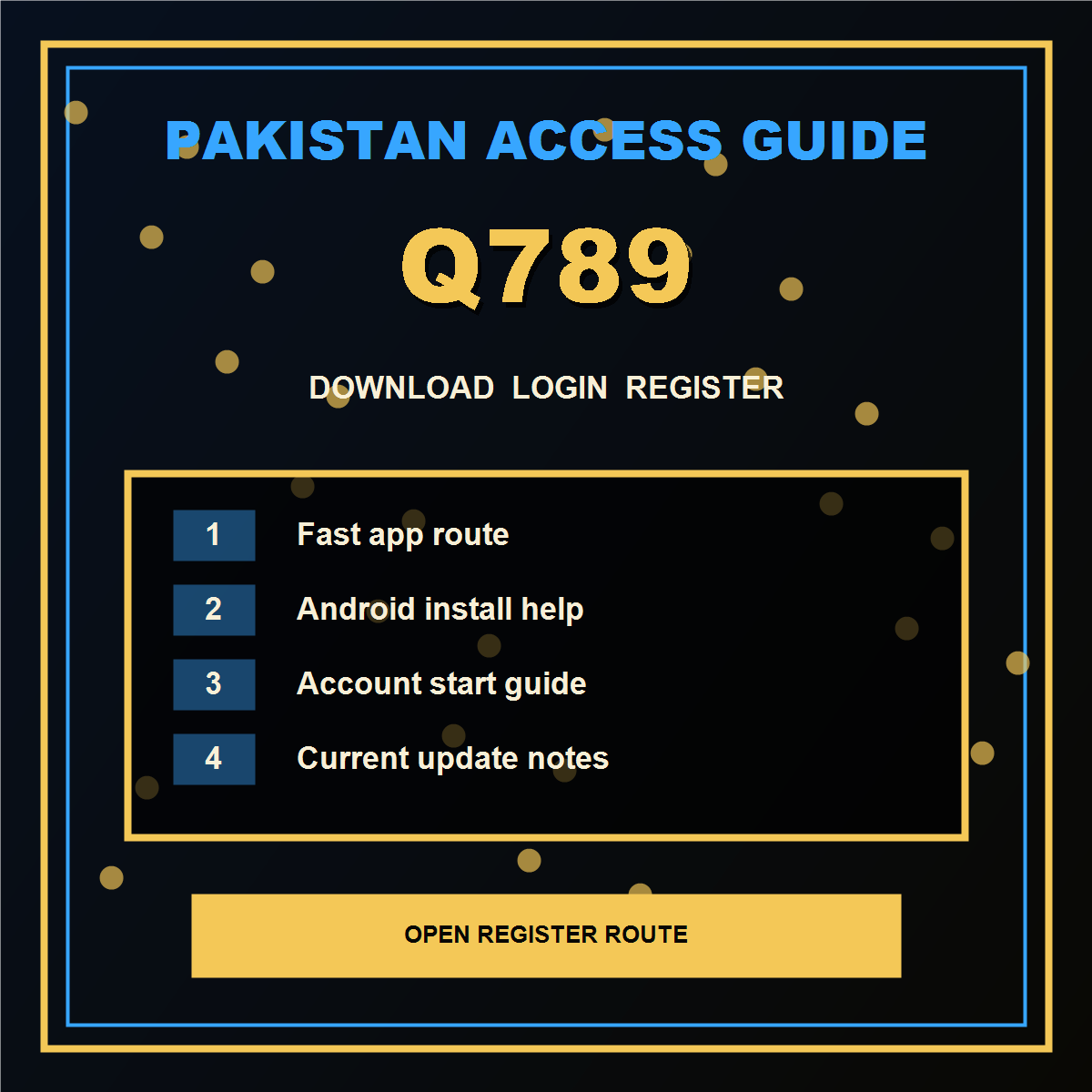 Q789 Pakistan download, login and register support visual